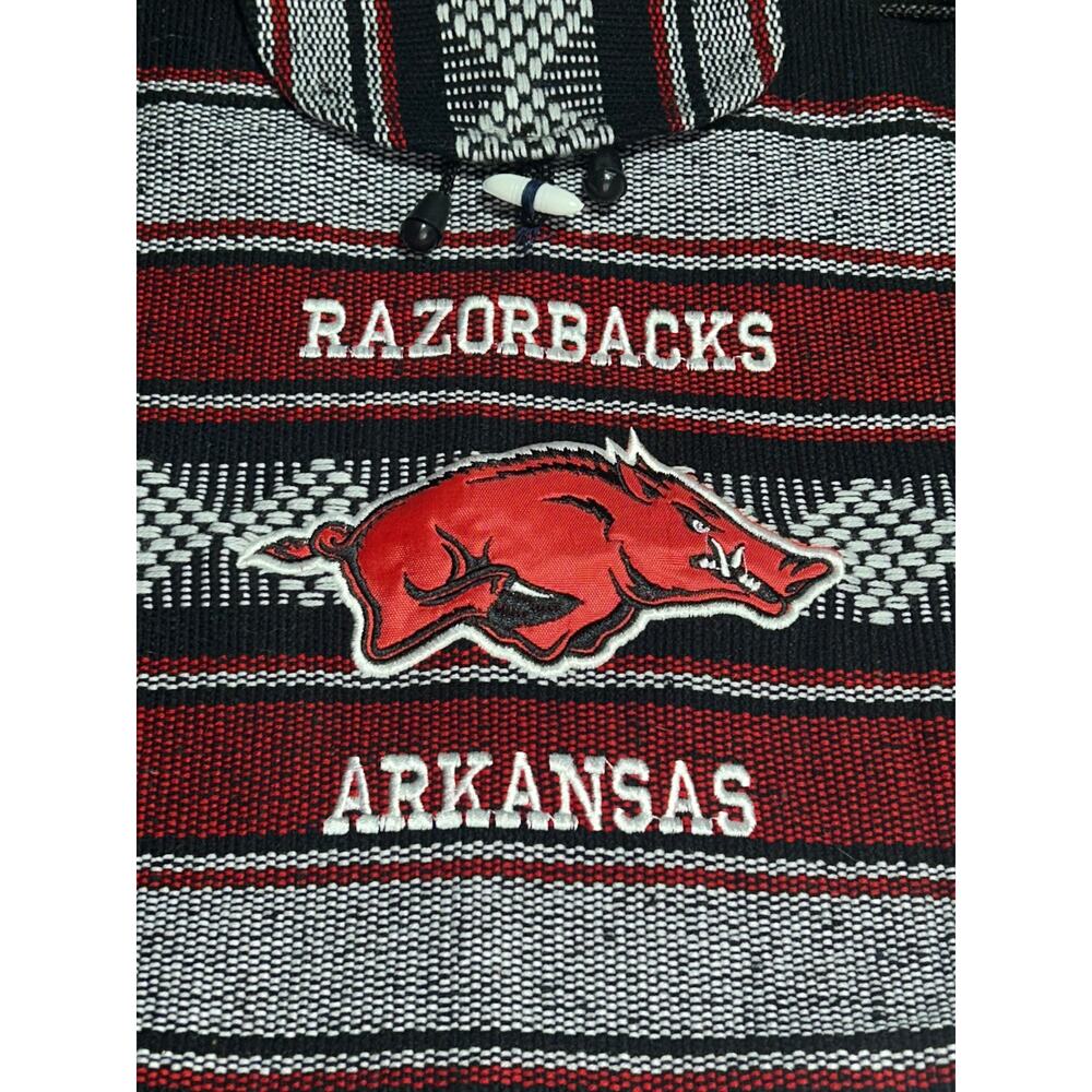 Mexican Woven Arkansas Razorbacks Drawstring Backpack NWOT 15x16 - Picture 3 of 4